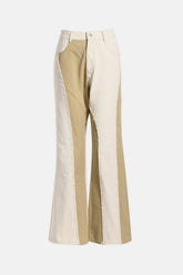 Contrast Frayed Detail Flare Jeans - Shah S. Sahota